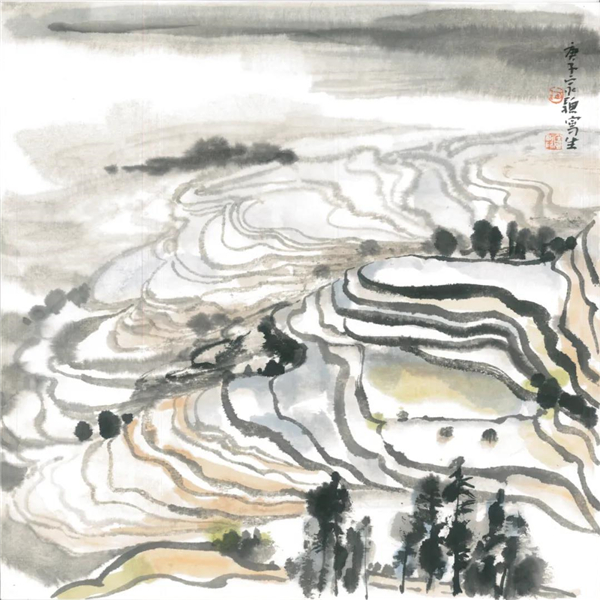 何家骢云南元阳梯田水墨写生作品展